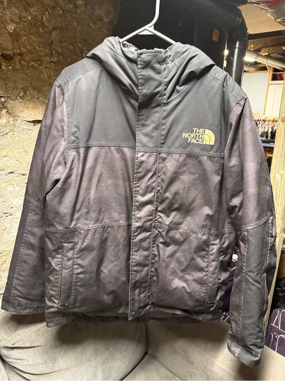The North Face Balham Insulated Jacket Black Camo Sz m Vtg